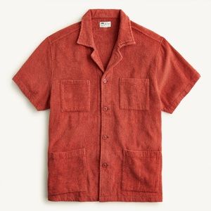 J. Crew Terry cloth four-pocket camp-collar shirt